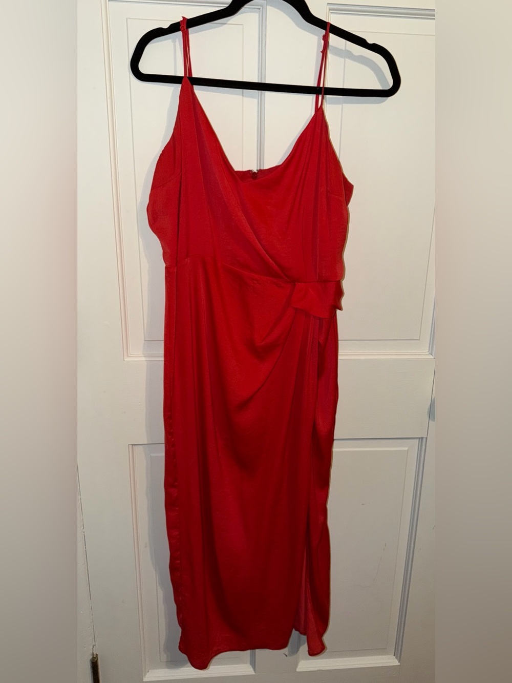 ASOS Red Draped Satin Slip Dress